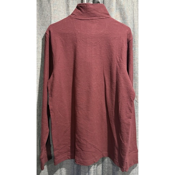 St. John's Bay Men's Medium 1/4 Zip Wine Pullover Long Sleeve Ribbed Sweater NWT - Picture 4 of 5
